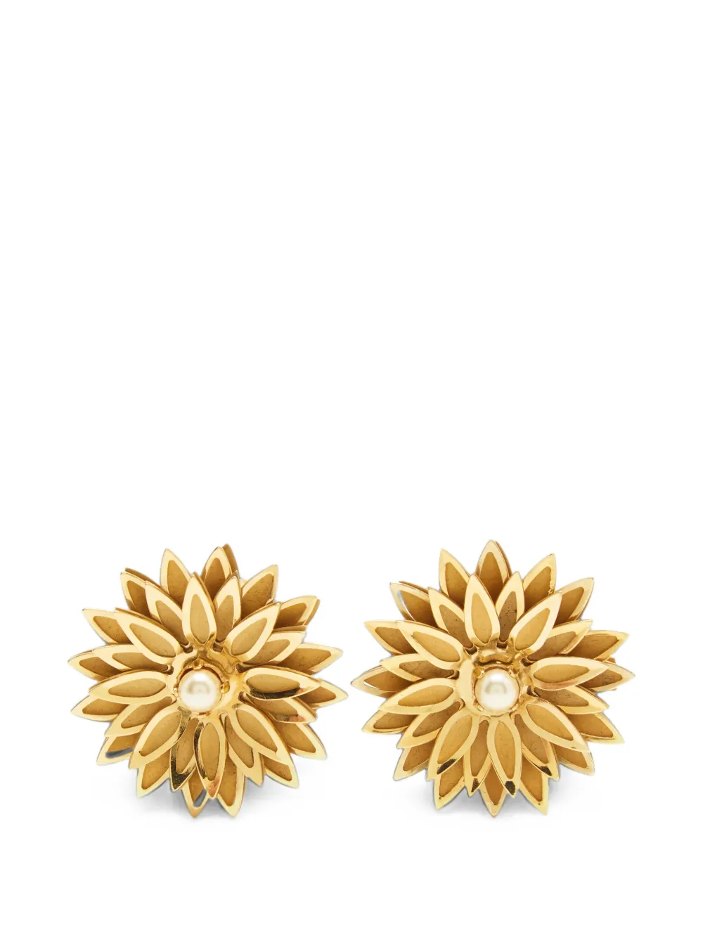 Dolce & Gabbana Pre-Owned boucles d'oreilles clip à design de fleur ornées de perles artificielles