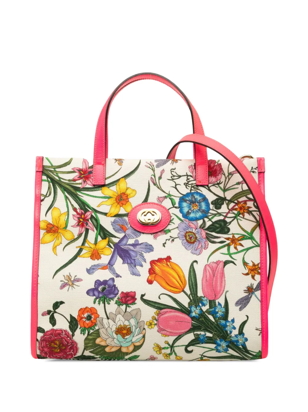 Gucci Pre-Owned 2000-2015 Medium Canvas Flora satchel - Bianco