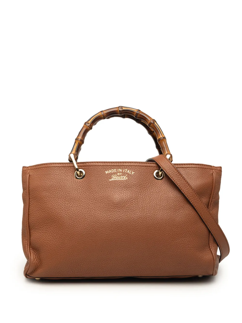 Gucci Pre-Owned 2000-2015 Medium Calfskin Bamboo Shopper satchel - Marrone