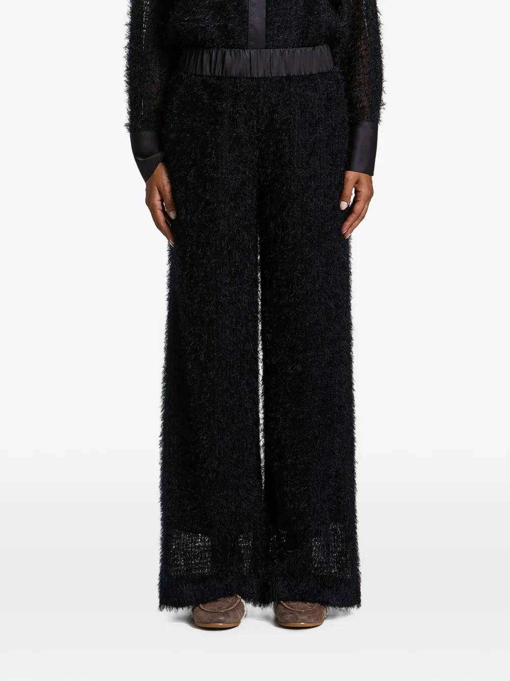 Peserico feather-effect wide-leg trousers