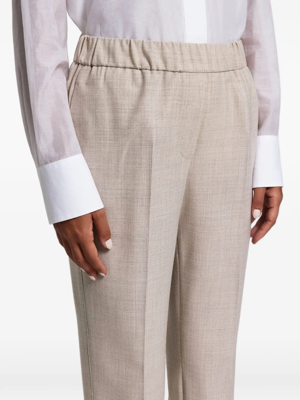 Peserico Pantalon met elastische tailleband Beige