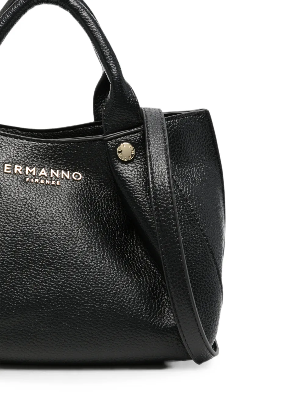 ERMANNO FIRENZE Shopper van bewerkt leer met logo Zwart