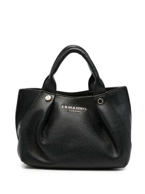 ERMANNO FIRENZE  logo-lettering grained leather tote bag