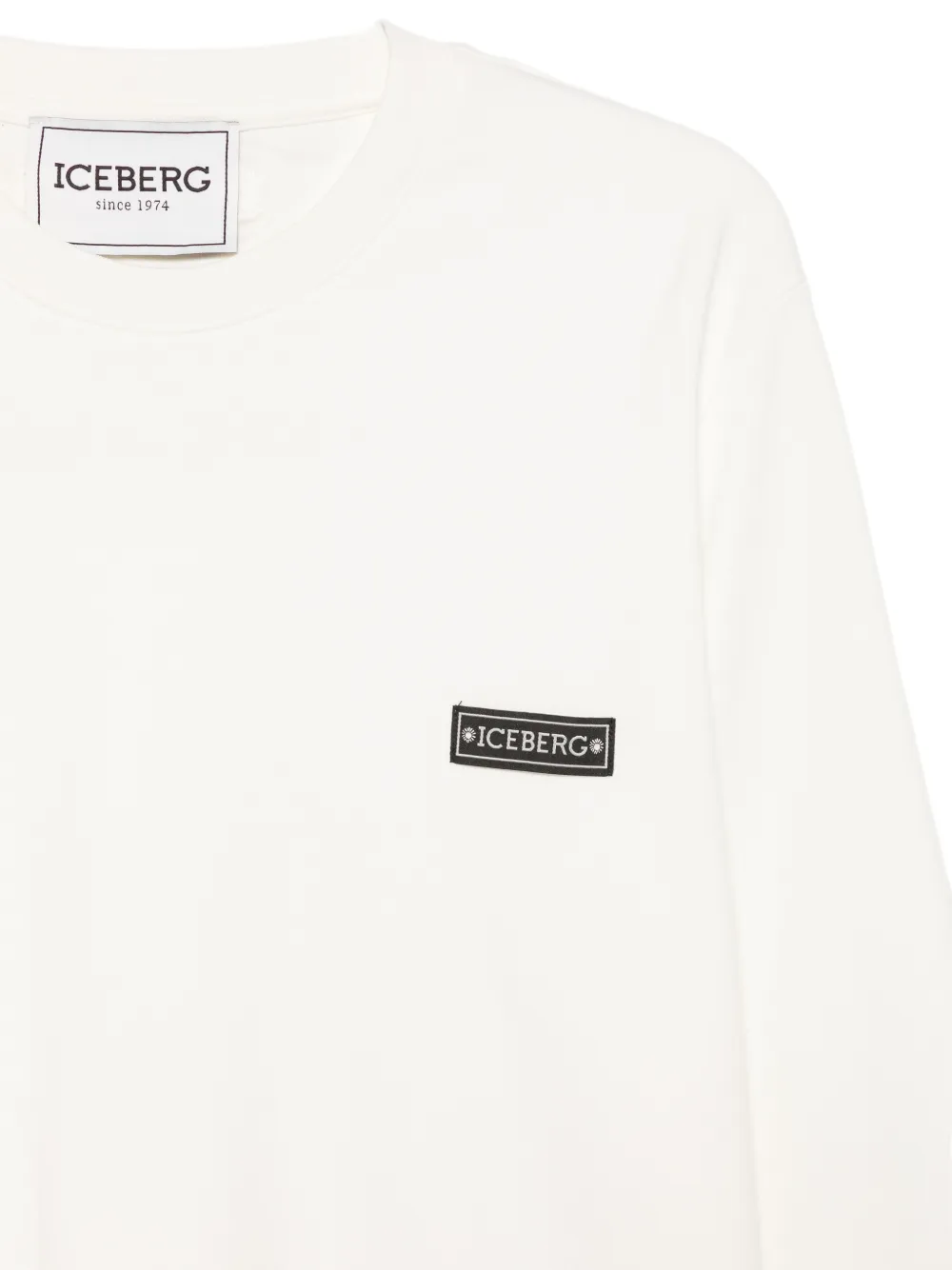 Iceberg logo-patch long-sleeve T-shirt Beige