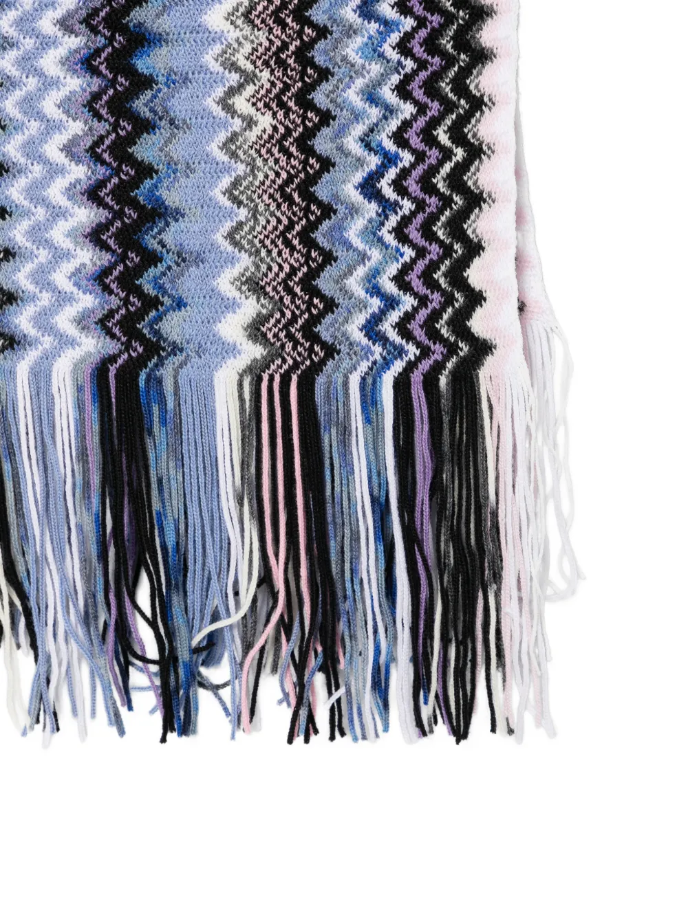 Missoni zigzag fringed scarf Blauw