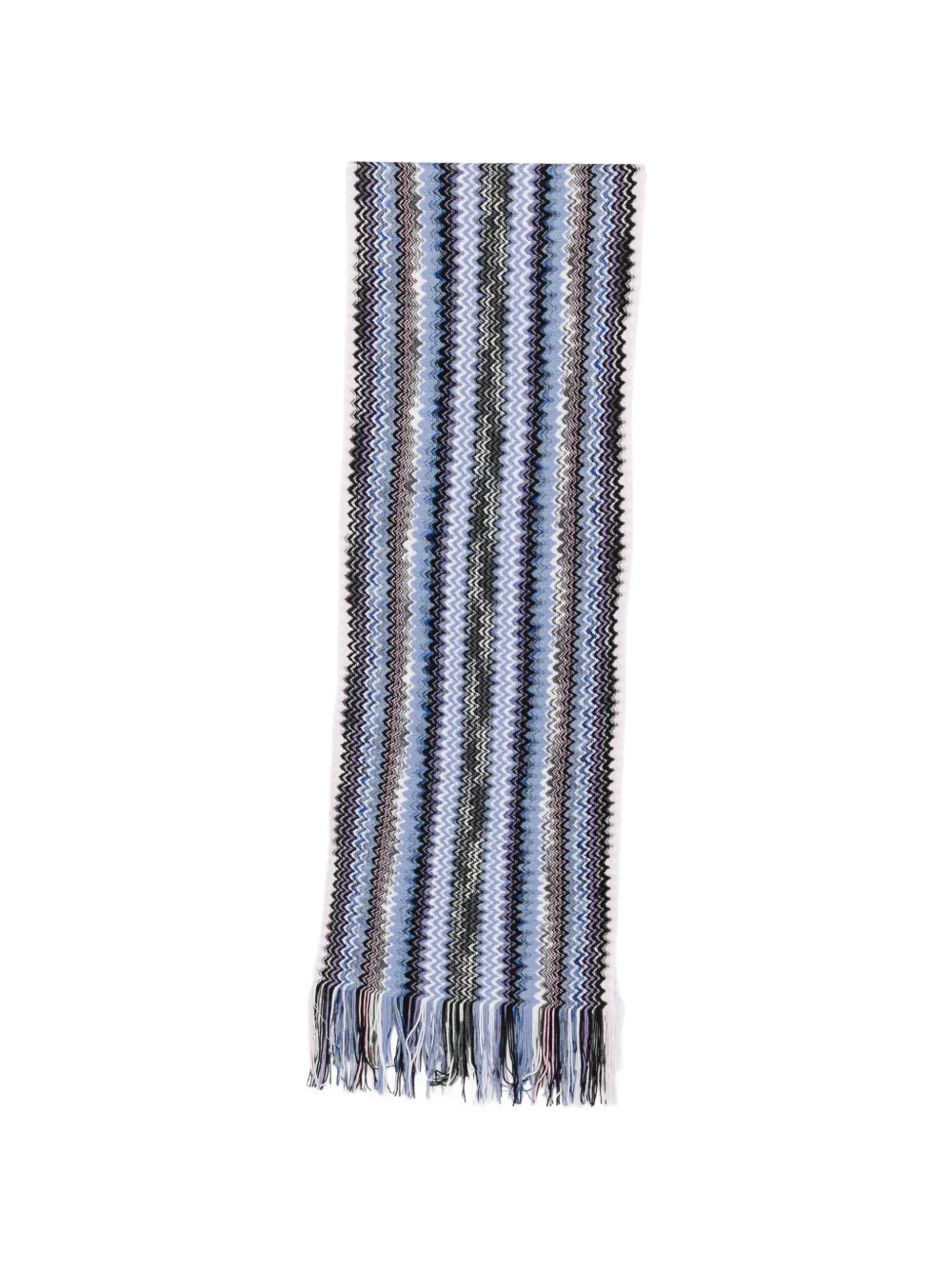Missoni zigzag fringed scarf - Blu