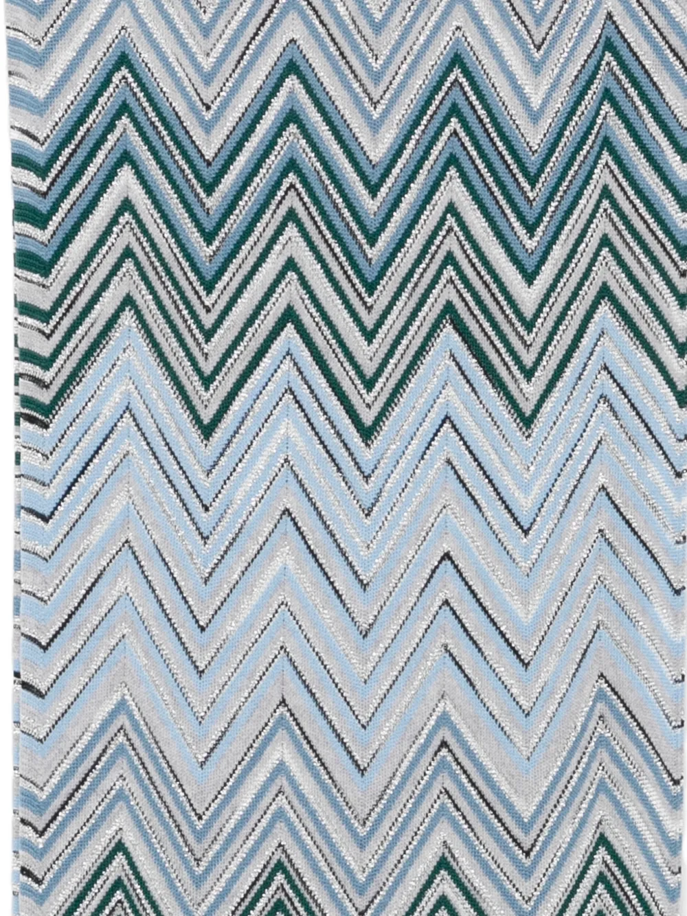Missoni Gebreide metallic sjaal met zigzag-patroon Blauw