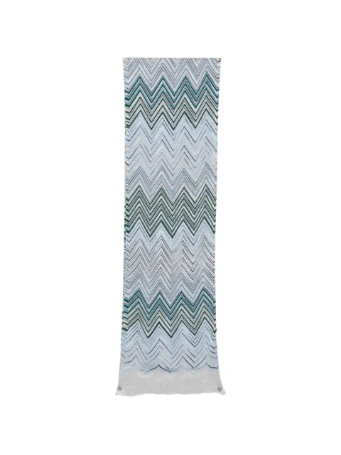 Missoni zigzag-knit metallic-thread scarf
