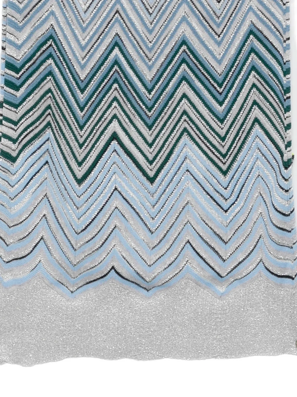 Missoni Gebreide metallic sjaal met zigzag-patroon Blauw