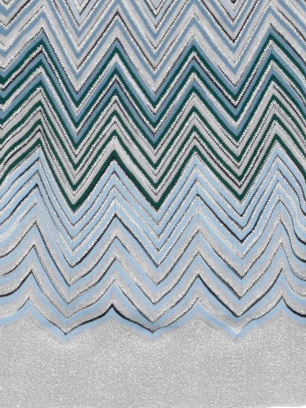 Missoni zigzag-knit metallic-thread Scarf | Blue | FARFETCH