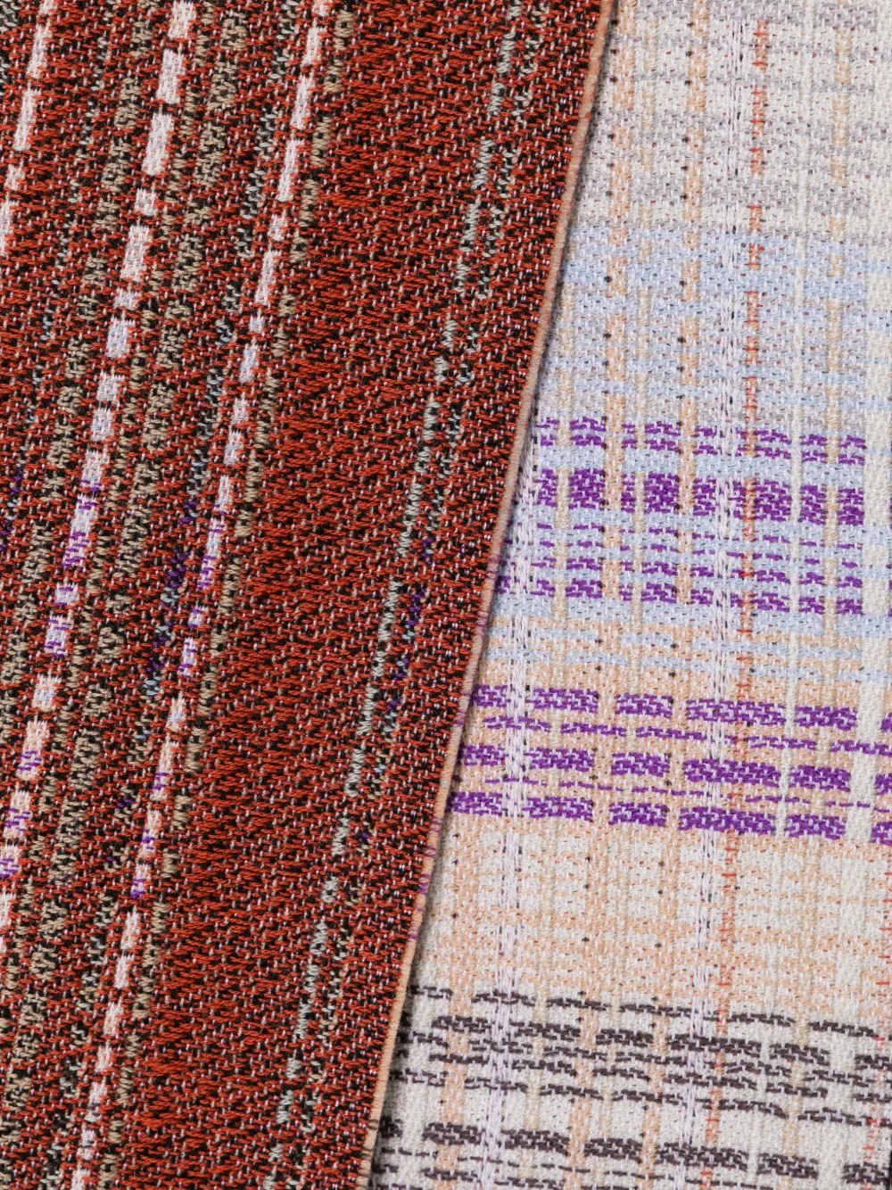 Missoni check-pattern fringed scarf Beige