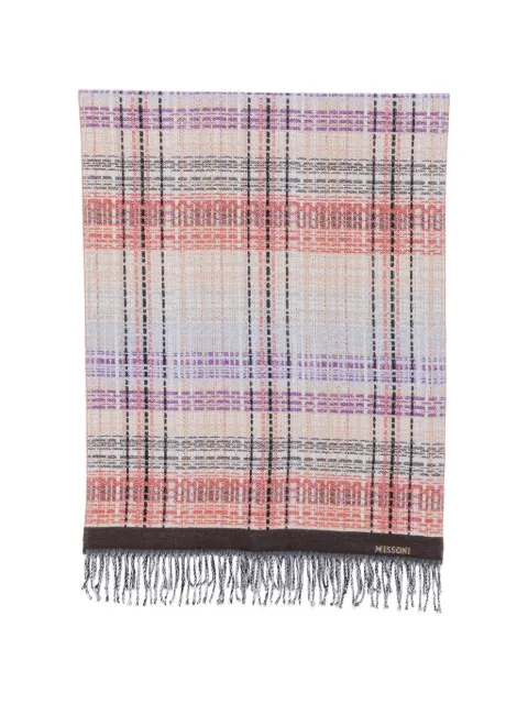Missoni check-pattern fringed scarf
