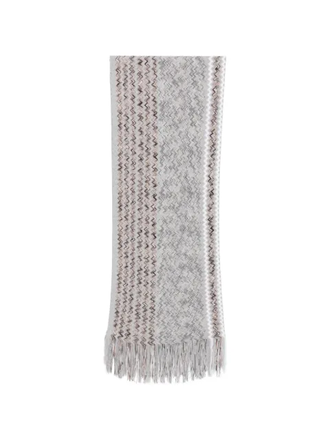 Missoni zigzag-knit fringed scarf