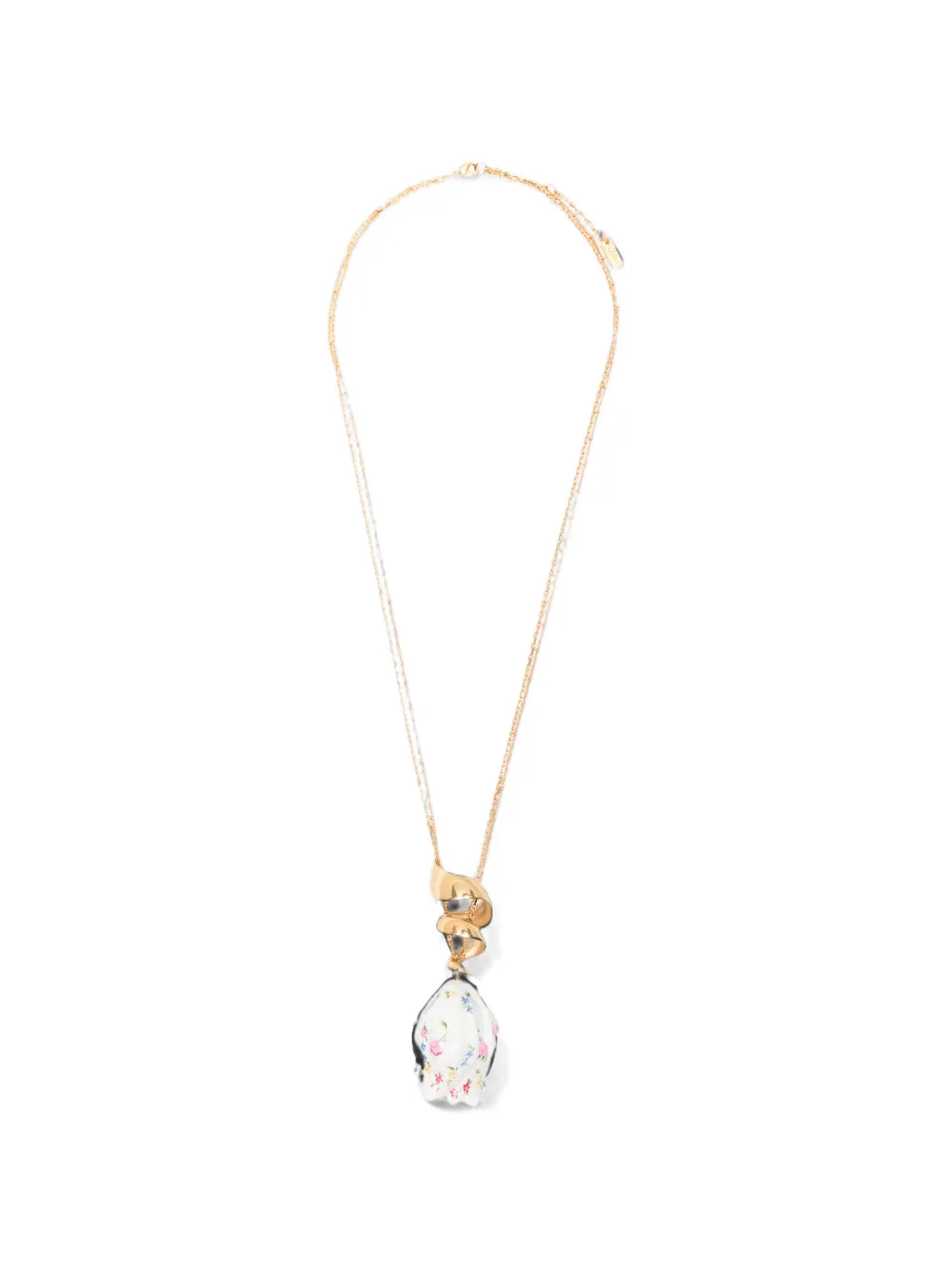 Chloé floral-print ceramic pendant necklace - Oro