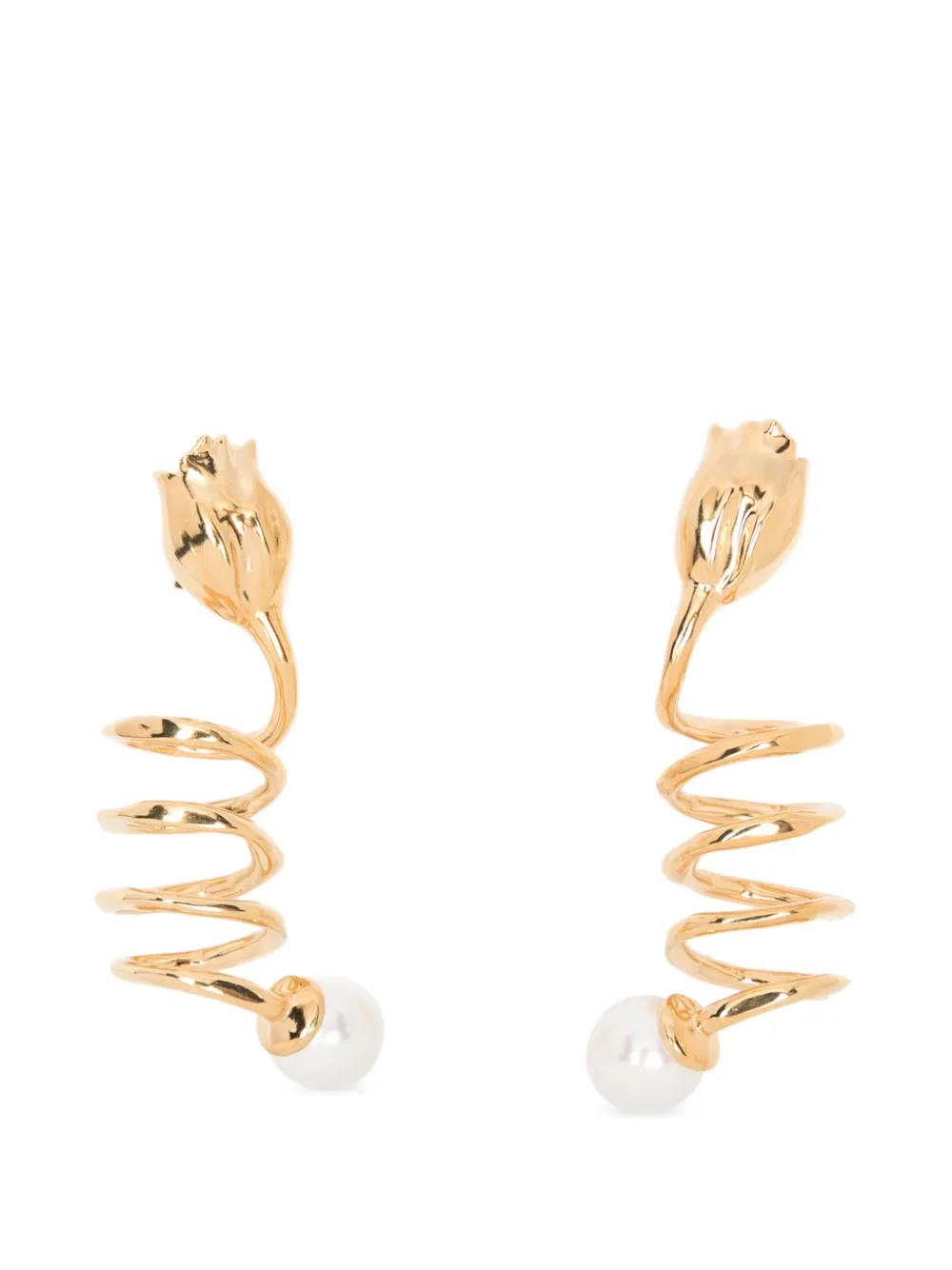 Chloé spiral flower-motif earrings - Oro