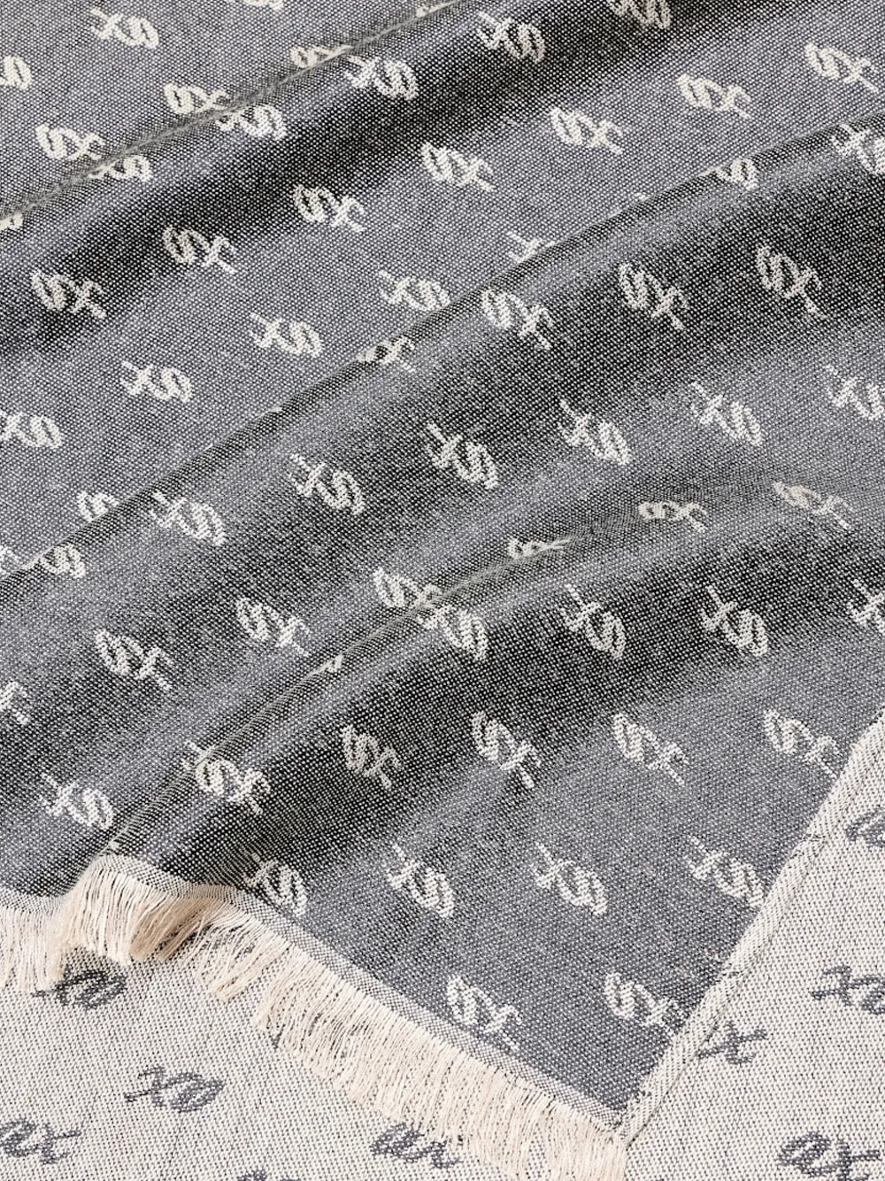 Armani Exchange Sjaal met logo-jacquard en franje Grijs