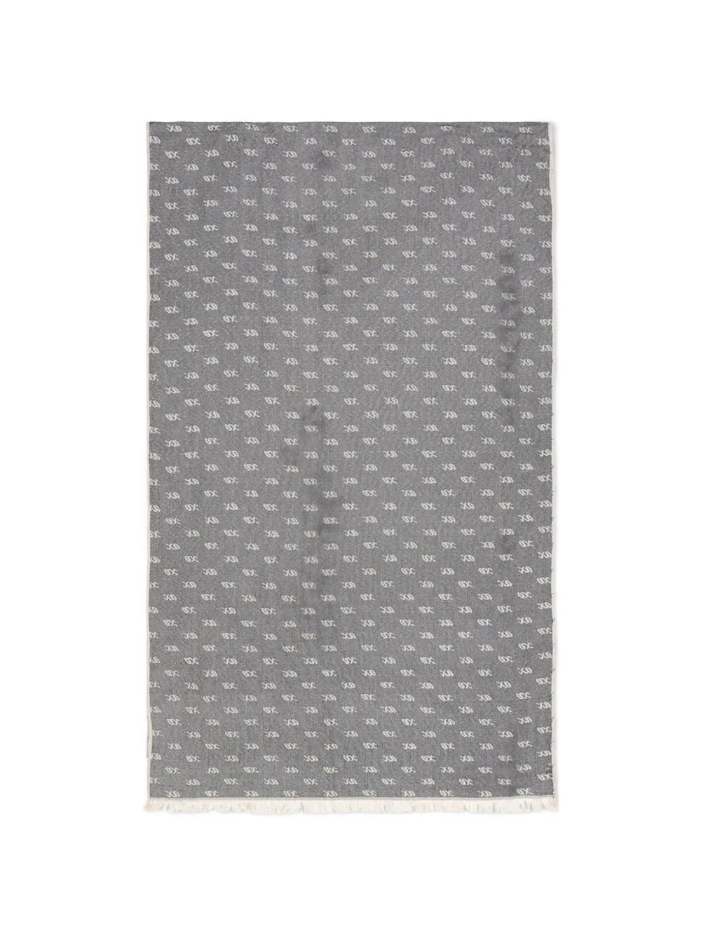 Armani Exchange logo-jacquard fringed scarf - Grigio