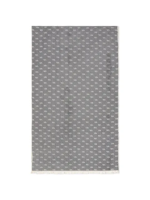 Armani Exchange bufanda con logo en jacquard y flecos