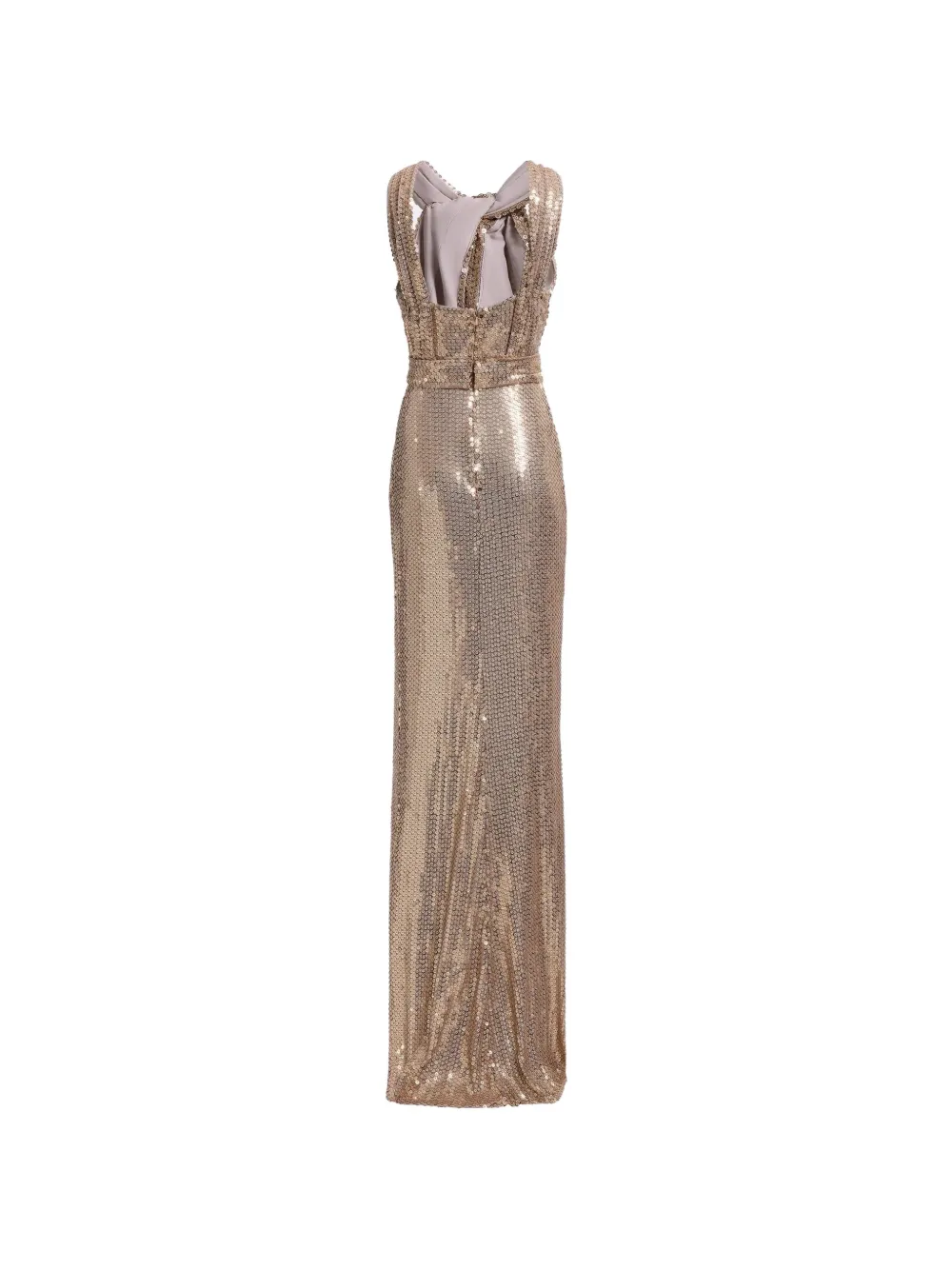 Elie Saab Gedrapeerde maxi-jurk verfraaid met pailletten Goud