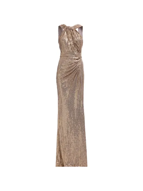 Elie Saab sequin-embellished draped maxi dress