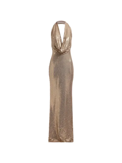 Elie Saab sequin-embellished halterneck maxi dress