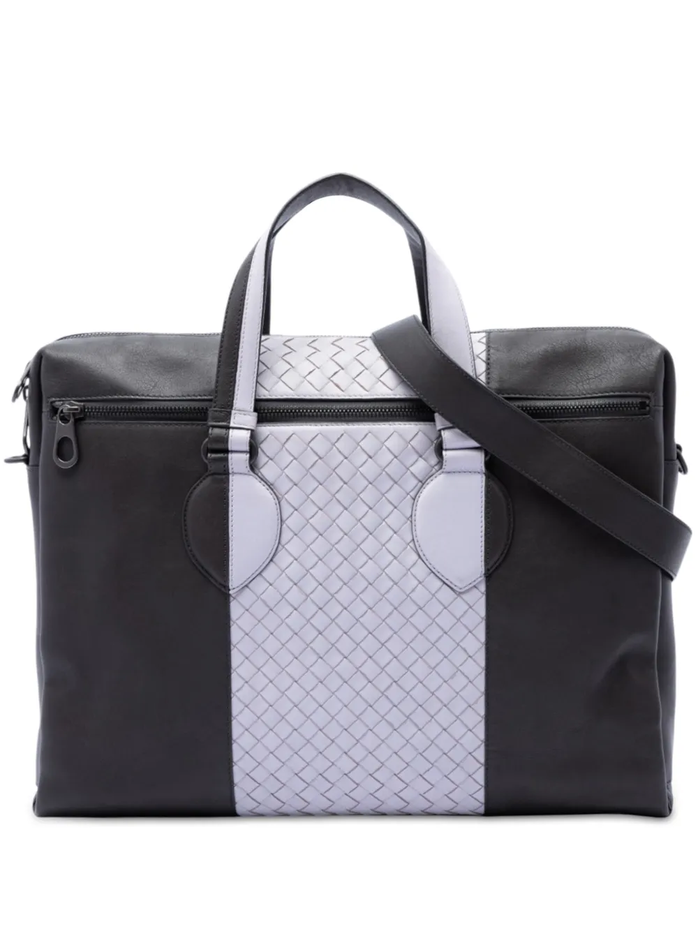 Bottega Veneta Pre-Owned 2012-2026 Bicolor Intrecciato Trimmed Nappa business bag - Nero