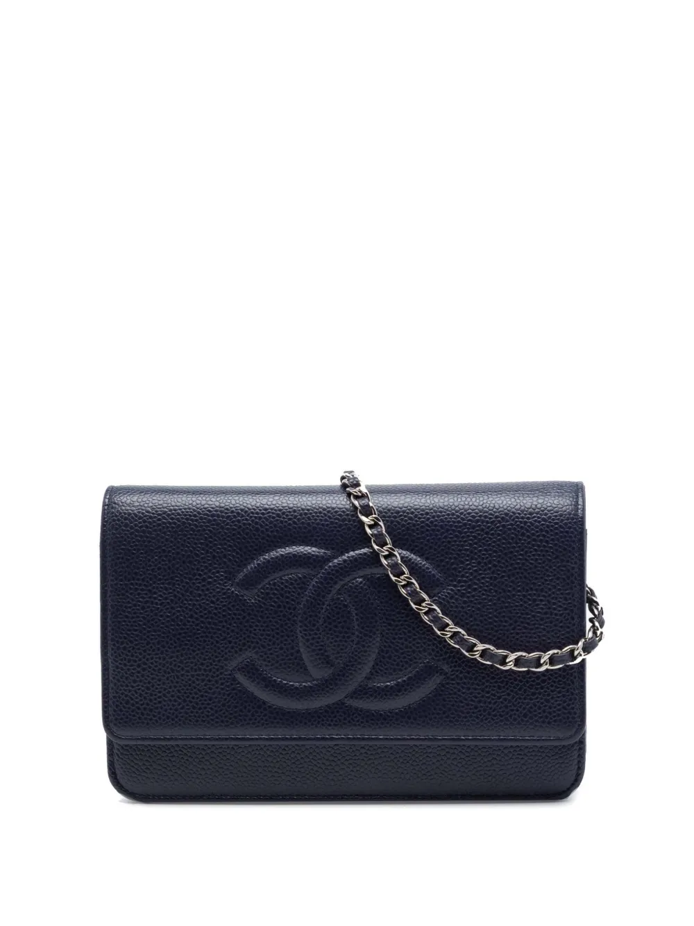 CHANEL Pre-Owned 2016-2017 CC Caviar Wallet On Chain crossbody bag - Blu