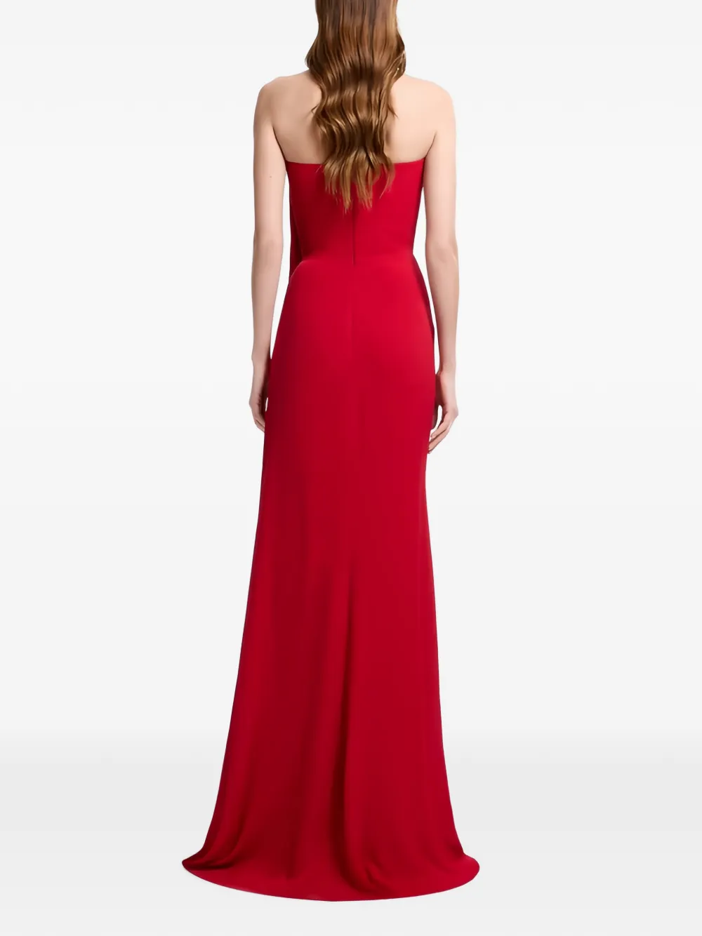 Elie Saab strapless draped maxi dress Rood