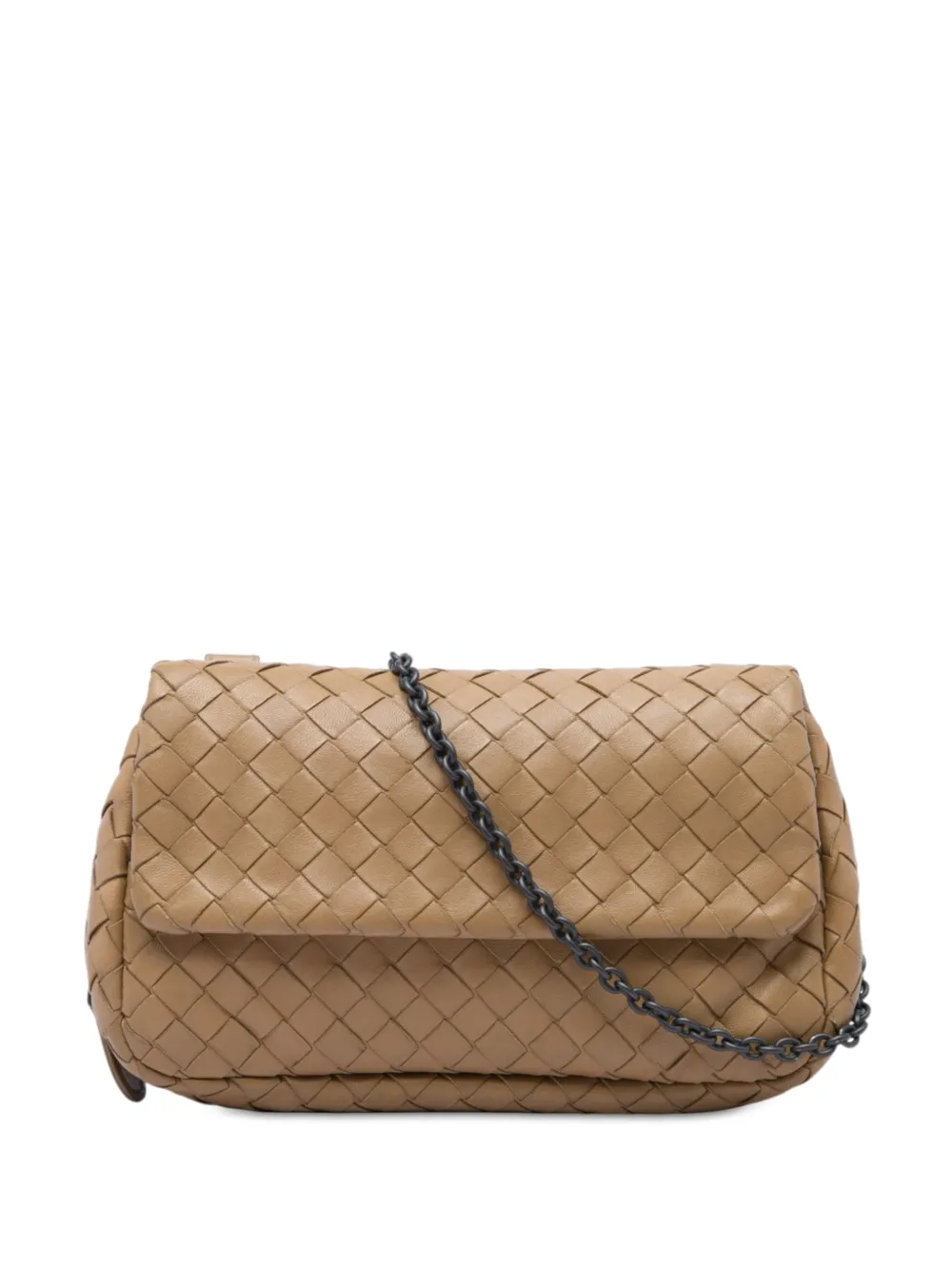 Bottega Veneta Pre-Owned 2012-2026 Mini Nappa Intrecciato Expandable Chain Flap crossbody bag - Marrone