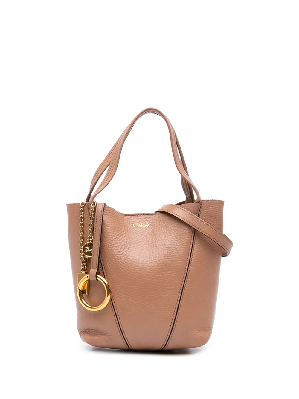 Chloé Pre-Owned 2025 Small Grained Calfskin Spin satchel - Marrone