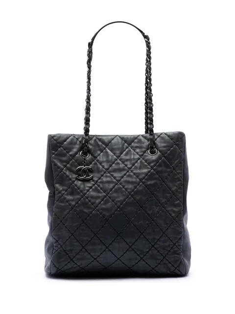 CHANEL Pre-Owned tote Wild Stitch de piel de cordero capitonada con logo CC y cadena 2010-2011