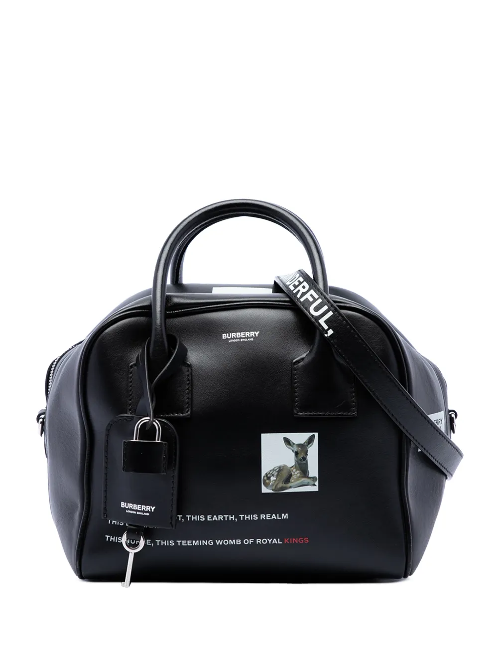 Burberry Pre-Owned 2000-2017 Leather Deer Print Cube satchel - Nero