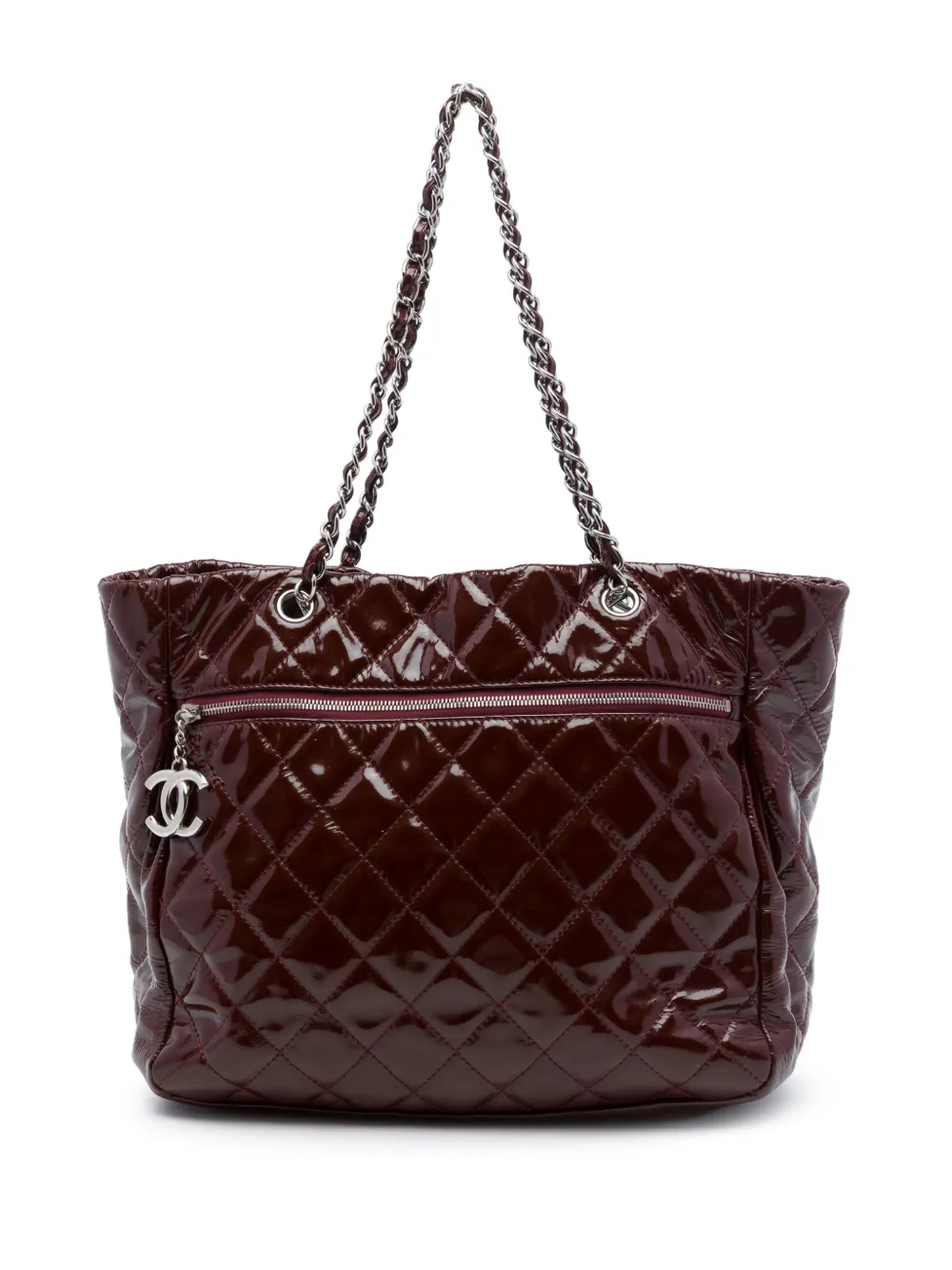 CHANEL Pre-Owned 2009-2010 Quilted Patent Chic and Glitter Ligne tote bag - Rosso