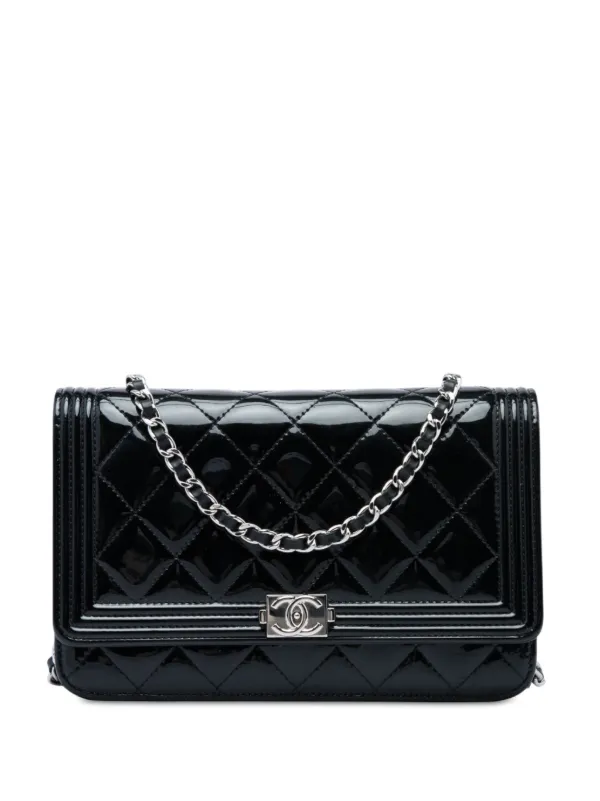 CHANEL Pre-Owned 2014-2015 マトラッセ パテント ボーイ ウォレット