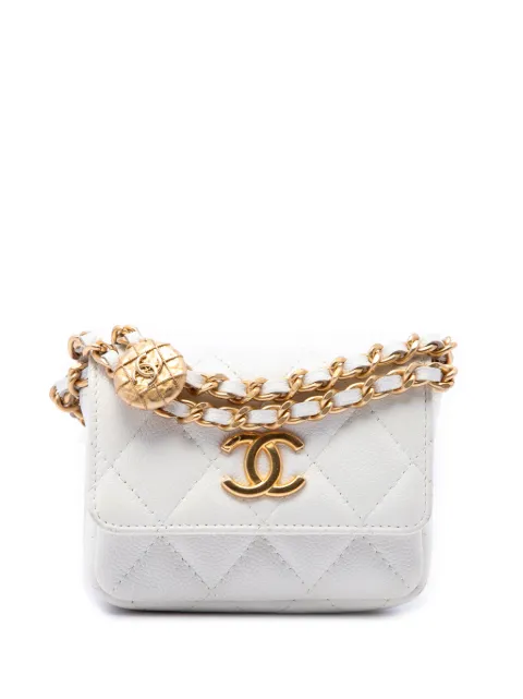 CHANEL Pre-Owned 2021-2026 Quilted Caviar Twist Your Buttons Flap Chain belt bag