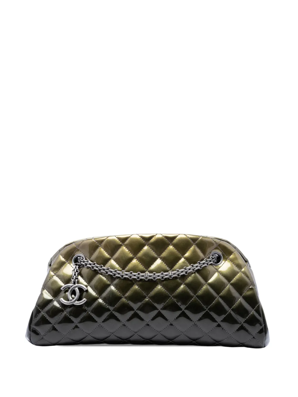CHANEL Pre-Owned 2011 Medium Patent Ombre Just Mademoiselle Bowling Bag shoulder bag - Verde