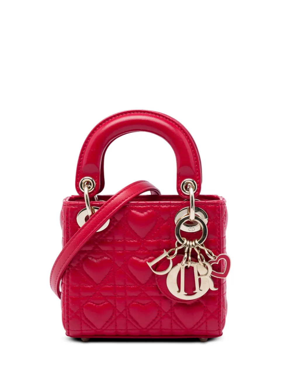 Christian Dior Pre-Owned 2021 micro DiorAmour Cannage Lady Dior Satchel-Tasche - Rot