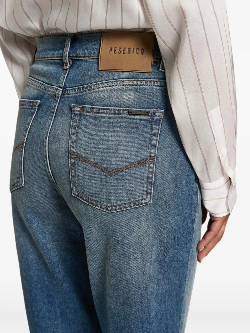 Peserico Jeans met vervaagd-effect Blauw