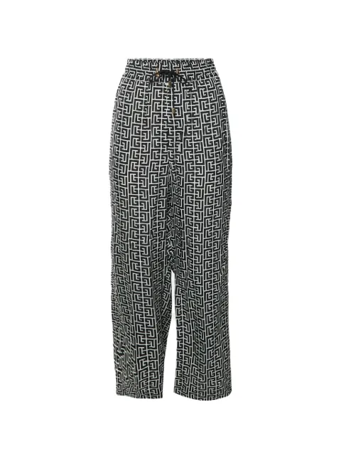 Balmain Pre-Owned pantalones anchos con monograma