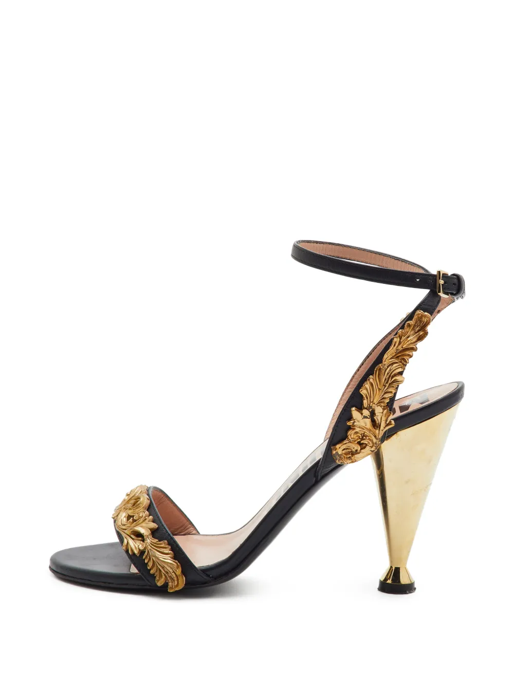 Moschino Pre-Owned sandales Baroque à bride cheville - Noir