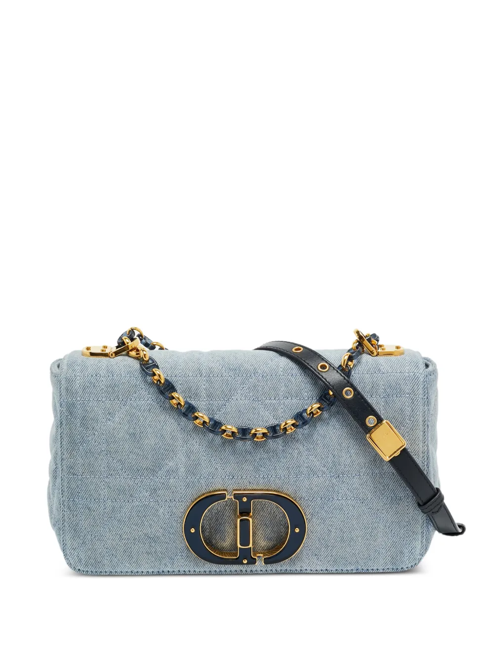 Christian Dior Pre-Owned 2022 Caro Cannage foldover-top shoulder bag - Blau