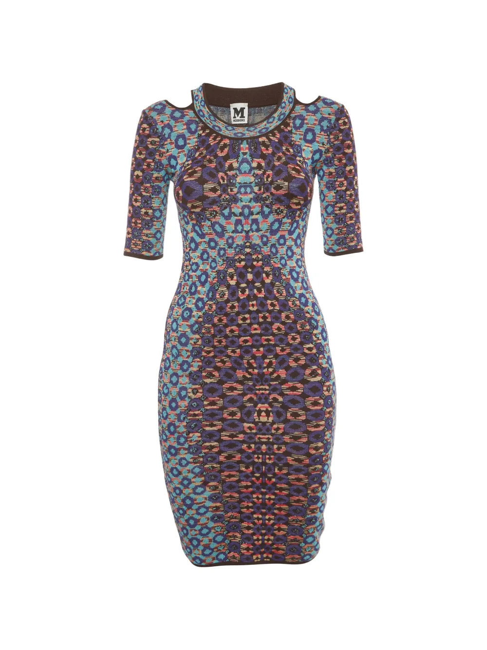 Missoni Pre-Owned robe mi-longue en maille à découpes aux épaules - Bleu
