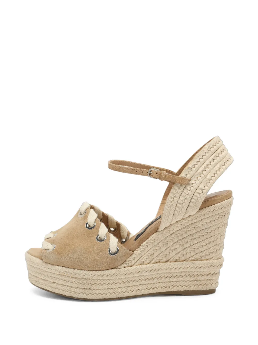 Sergio Rossi Vintage Espadrilles mit Seildetail - Nude