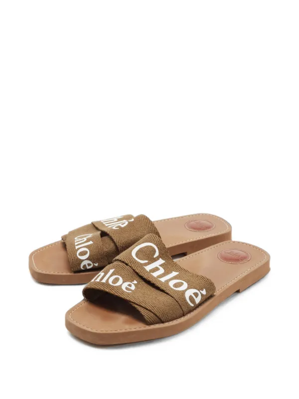 Chloé Pre-Owned Woody サンダル | ブラウン | FARFETCH JP