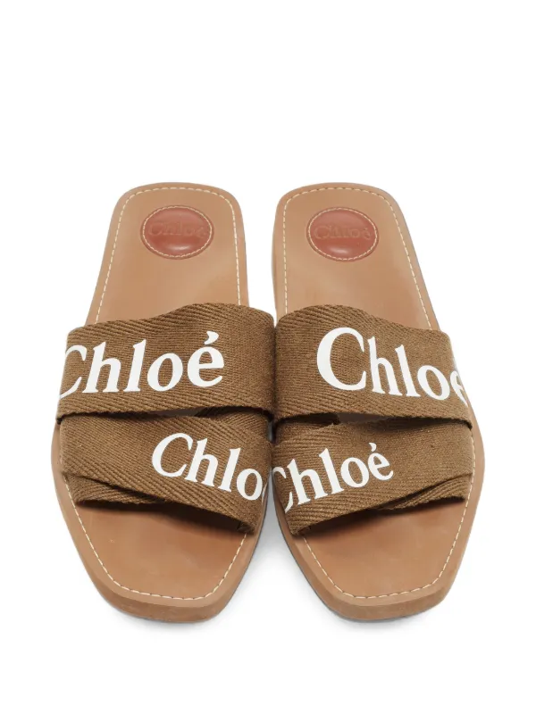Chloé Pre-Owned Woody サンダル | ブラウン | FARFETCH JP
