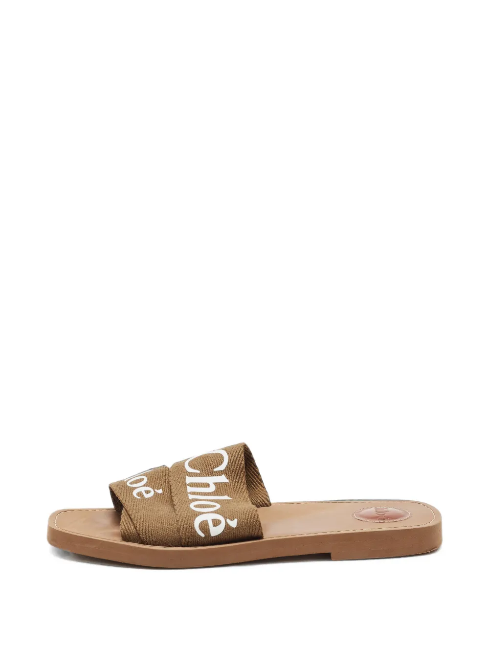 Chloé Pre-Owned Woody logo-print sandals - Marrone