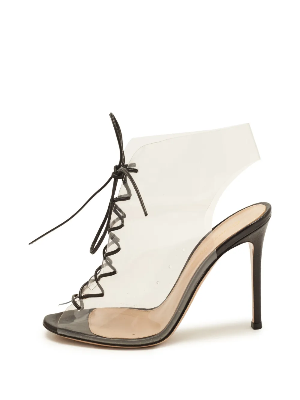 Gianvito Rossi Helmut lace-up open-toe ankle boots - Bianco
