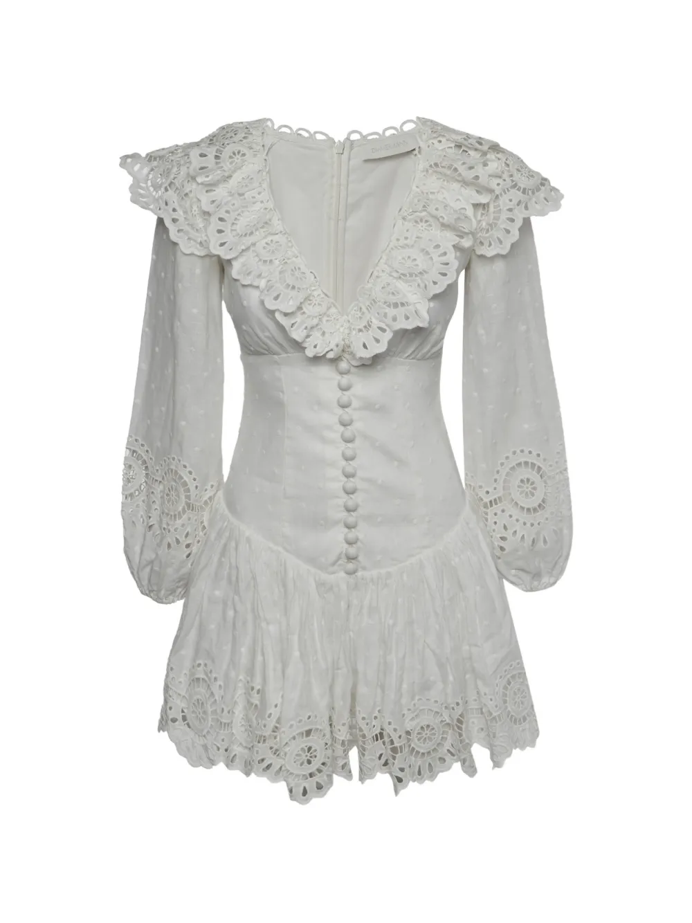 ZIMMERMANN fil coupé lace-trim dress - Bianco