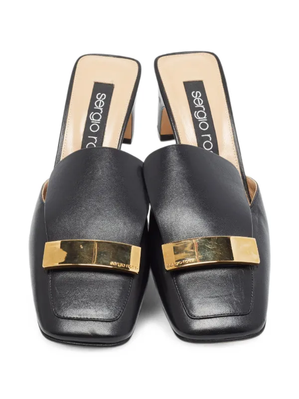 Sergio Rossi SR1 Leather Mules | ブラック | FARFETCH JP