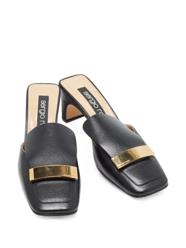 Sergio Rossi SR1 Leather Mules | ブラック | FARFETCH JP
